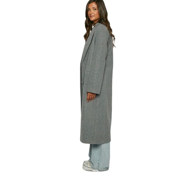 Lioness Olsen Gray Longline Coat XS NWT – Wool Look Winter Overcoat - Picture 4 of 10